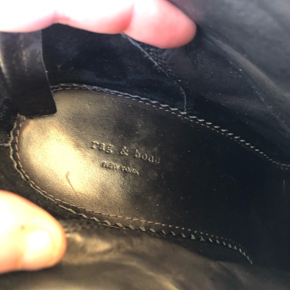 Rag & Bone Newbury black suede wood booties boots shoes - Picture 15 of 15